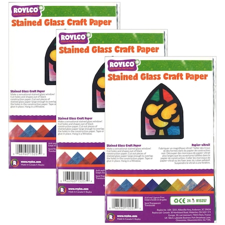 Roylco Stained Glass Paper, 8-1/2in. x 11in. Sheets, 72PK 15257